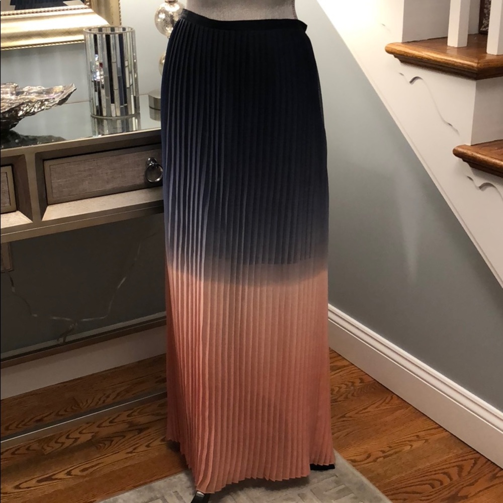 Cynthia Rowley baby/peach pleated ombré maxi skirt